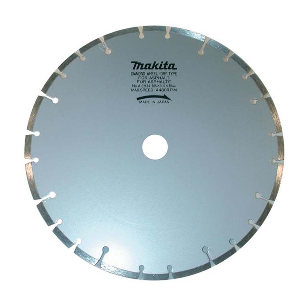 A-02484 ใบเพชร แบบร่อง ตัดยางมะตอย ขนาด 12นิ้ว 305x3x7.5x30มิลลิเมตร (สีเงิน)