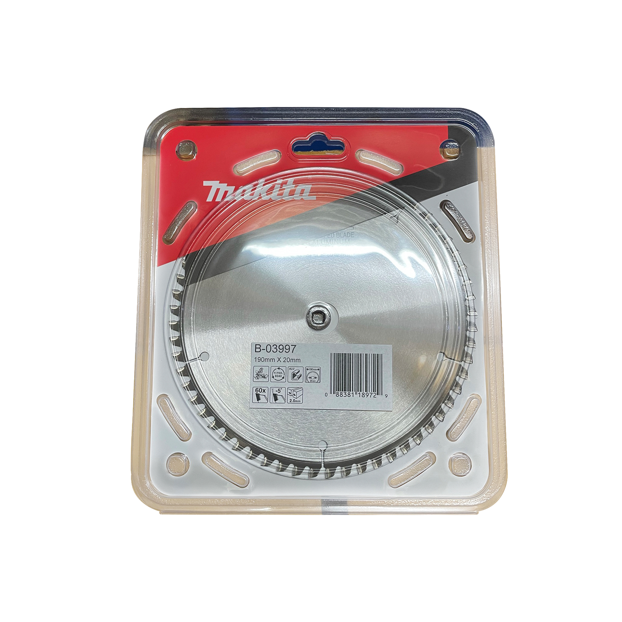 B-03997 ใบเลื่อย190x20x60T ตัดอลูมิเนียม
