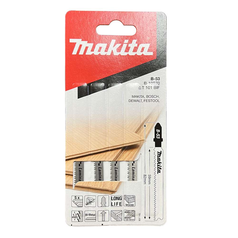 B-10970 B TYPE Jig Saw Blade No.B-53 15Tpi 60mm (5Pcs/Set)