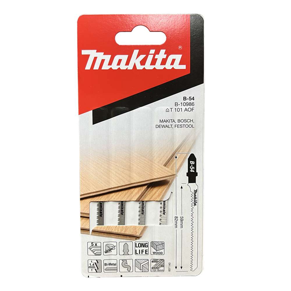 B-10986 B TYPE Jig Saw Blade No.B-54 18Tpi 60mm (5Pcs/Set)