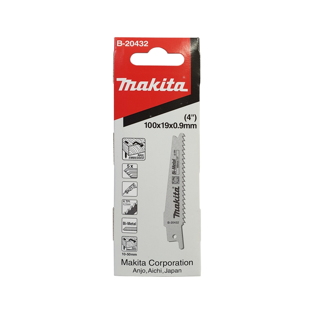 B-20432 ใบเลื่อยชัก 6tpi 100mm BIM