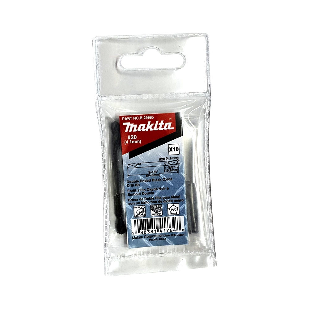 B-29985 ดอกเจาะเหล็กคม 2 ข้าง #20(4.1mm)