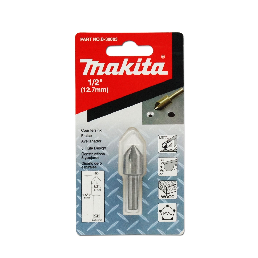 B-30003 ดอก Countersink 1/2"x1-5/8" 5 คม 82 องศา