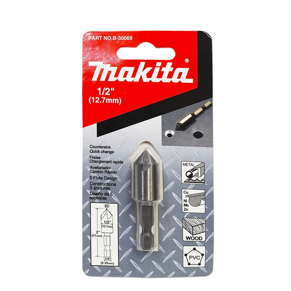 B-30069 ดอก Countersink 1/2"x2" 5 คม 82 องศาก้าน MZ