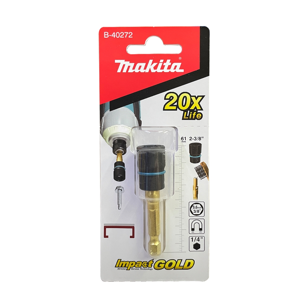 B-40272 บล็อกแม่เหล็ก Impact Gold แบบถอดหัวขันน๊อต 9.6(3/8")x61mm MZ