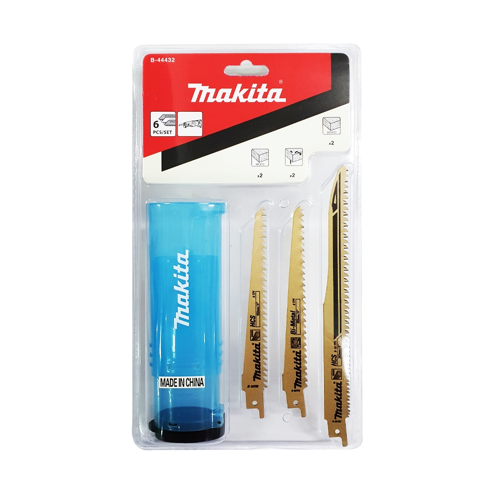B-44432 ใบเลื่อยชัก 6 ใบ/ชุดพร้อมกล่อง ตัดไม้