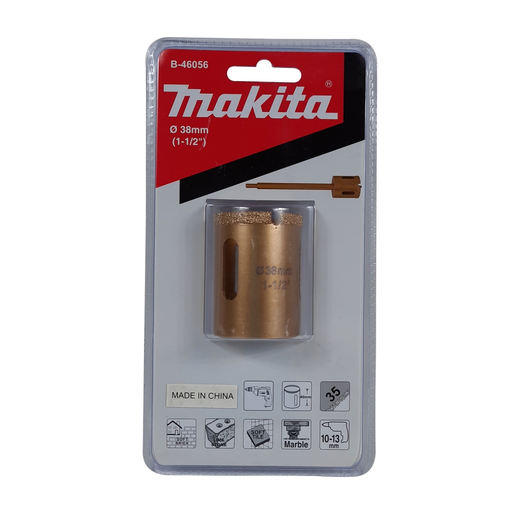 B-46056 โฮลซอเจาะกระเบื้องเพชร Vacuum Brazed 38x40mm