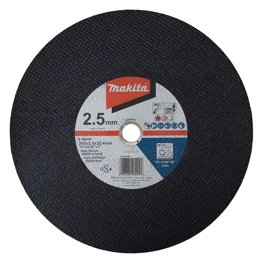 B-49448 ใบตัดเหล็ก MAKITA 14" 355x2.5x25.4mm A36R