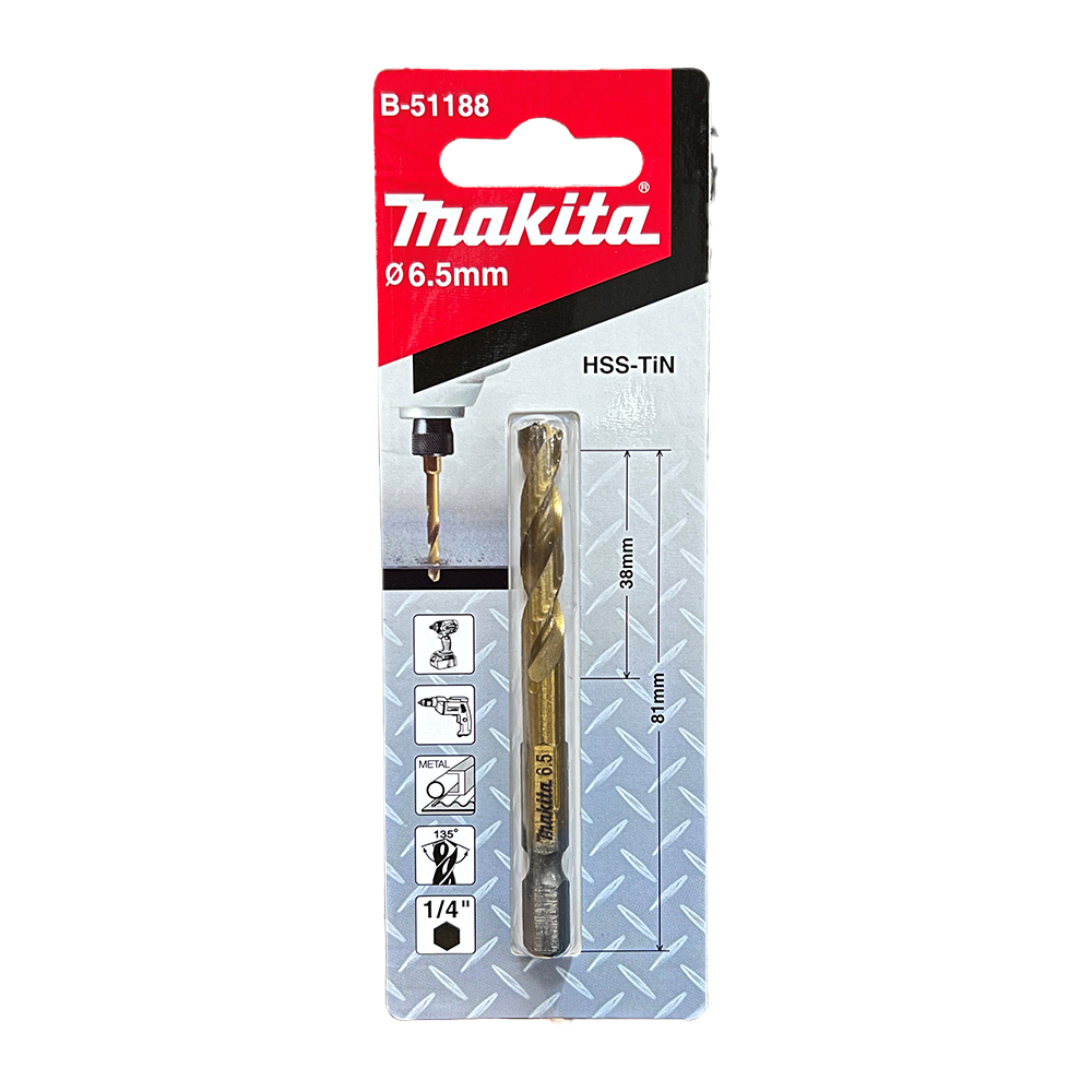 B-51188 ดอกสว่านอิมแพค HSS-TIN 6.5x81 mm NZ