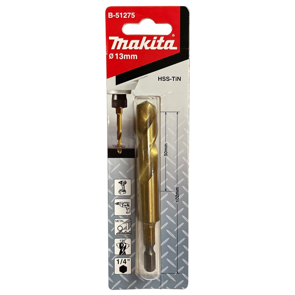 B-51275 ดอกสว่านอิมแพค HSS-TIN 13.0x102 mm NZ