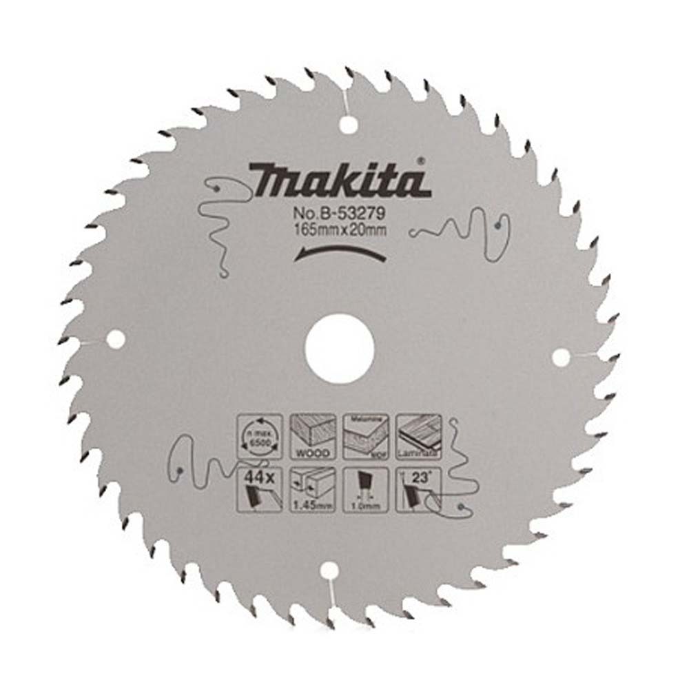 B-53279 ใบเลื่อย MKT TCT 165x20x44T Coated Laser Slit ตัดไม้อัด