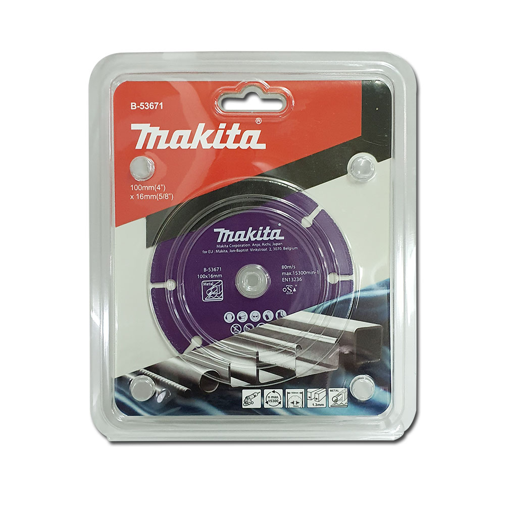 B-53671 ใบเพชร (VB) แบบร่อง ตัดโลหะ ขนาด 4นิ้ว 100x1.3x1.5x16มิลลิเมตร (สีม่วง)