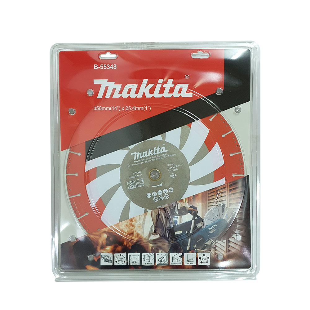 B-55348 ใบเพชรกู้ภัย แบบร่อง ตัดเอนกประสงค์ ขนาด 14นิ้ว 350x3.4x4x25.4x20มิลลิเมตร (สีแดง)