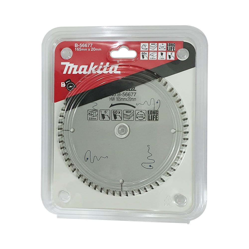 B-56677 ใบเลื่อยรุ่นพิเศษ 165x20x60T ตัดไม้อัดMDF
