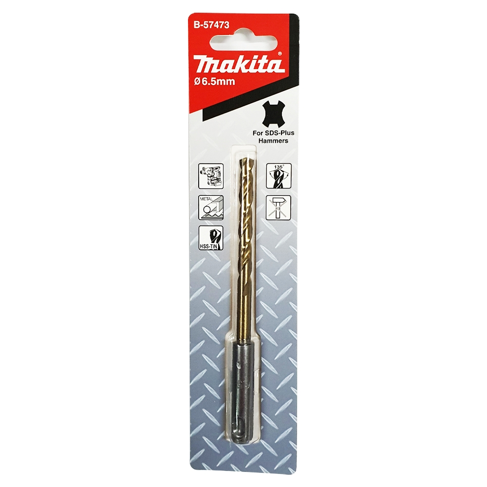 B-57473 ดอกสว่านเจาะเหล็ก SDS-Plus HSS-TIN MD Bit 6.5 x 131 mm