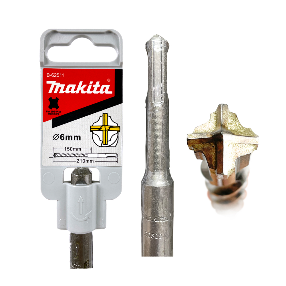 B-62511 ดอกสว่าน SDS 4-Cutter 6 x 210 mm