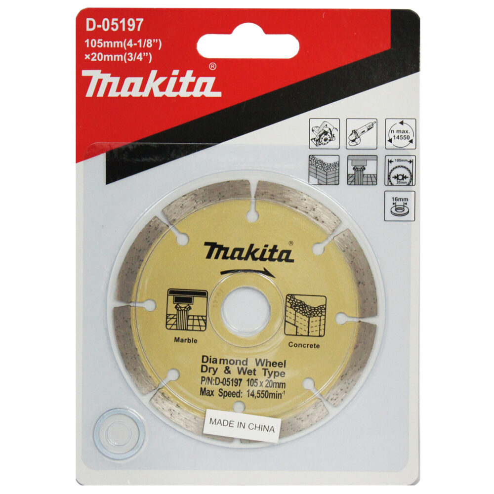 D-05197 ใบเพชร แบบร่อง ขนาด 4นิ้ว 105x2x7x20x16มิลลิเมตร (สีทอง)