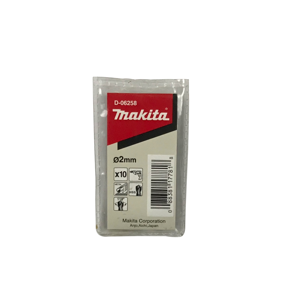 D-06258 ดอกสว่านเจาะเหล็ก HSS-G (สีเงิน) ขนาด 2.00x46มม.