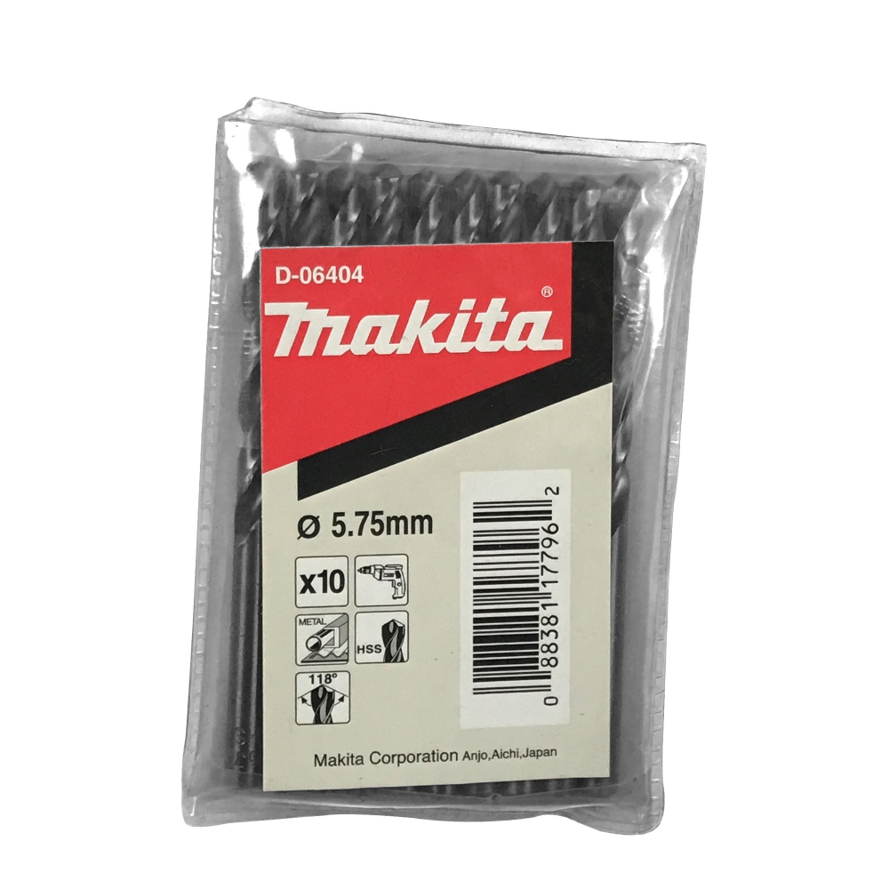 D-06404 ดอกสว่านเจาะเหล็ก HSS-G (สีเงิน) ขนาด 5.75x93มม.