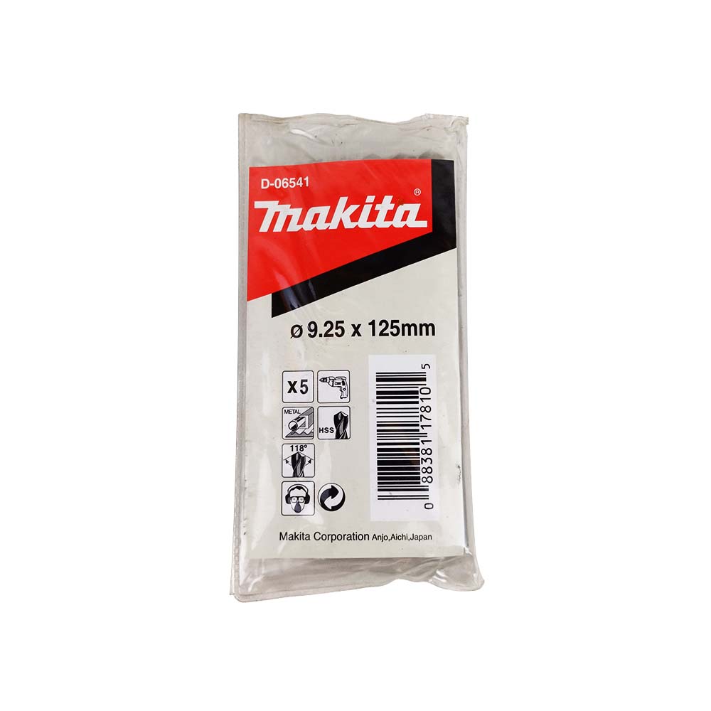 D-06541 ดอกสว่านเจาะเหล็ก HSS-G (สีเงิน) ขนาด 9.25x125มม.