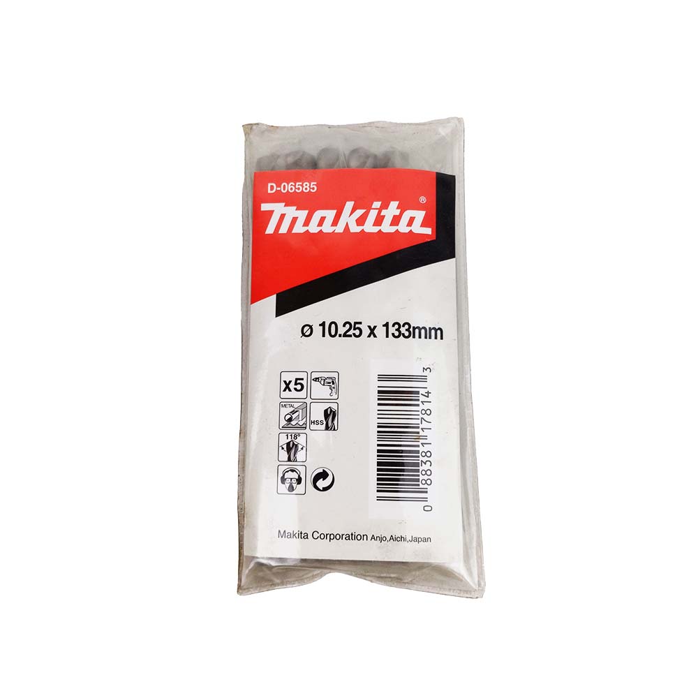 D-06585 ดอกสว่านเจาะเหล็ก HSS-G (สีเงิน) ขนาด 10.25x133มม.