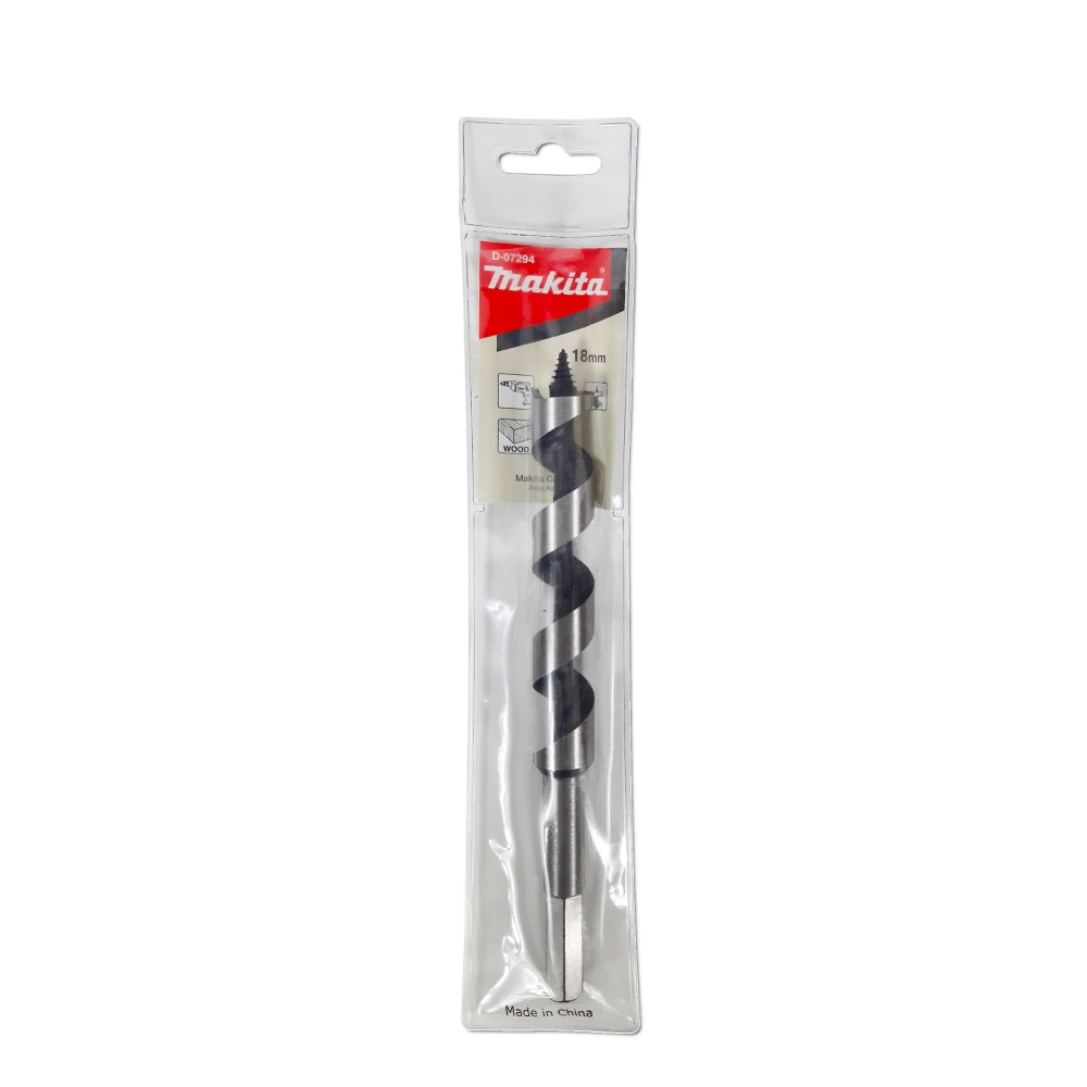 D-07294 ดอกเจาะไม้ Single Spur Auger 18x200 mm ก้านกลม