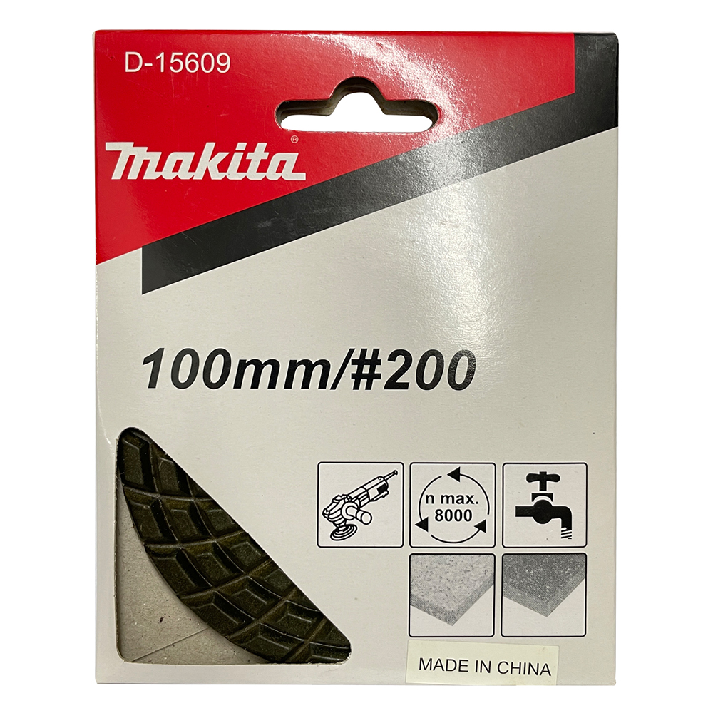 D-15609 แผ่นขัดเพชร ขัดหินอ่อน ขนาด 4นิ้ว 100มิลลิเมตร (สีส้ม#200)