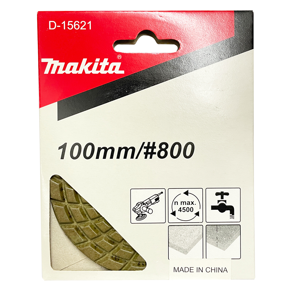 D-15621 แผ่นขัดเพชร ขัดหินอ่อน ขนาด 4นิ้ว 100มิลลิเมตร (สีเขียวเข้ม#800)