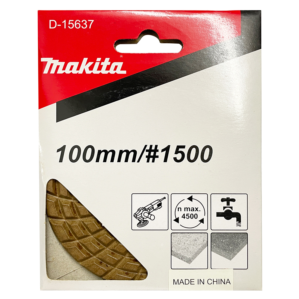 D-15637 แผ่นขัดเพชร ขัดหินอ่อน ขนาด 4นิ้ว 100มิลลิเมตร (สีเขียวอ่อน#1500)