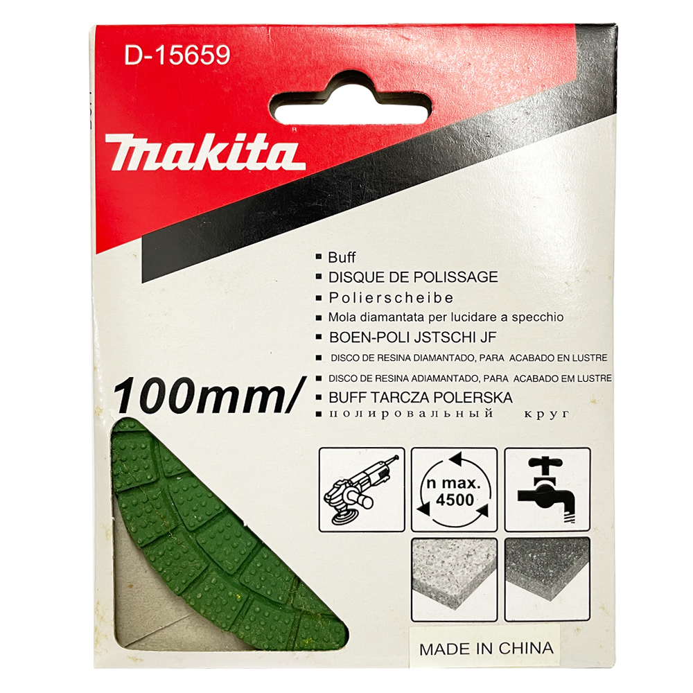 D-15659 แผ่นขัดเพชร ขัดหินอ่อน ขนาด 4นิ้ว 100มิลลิเมตร (สีเขียว#Buff)