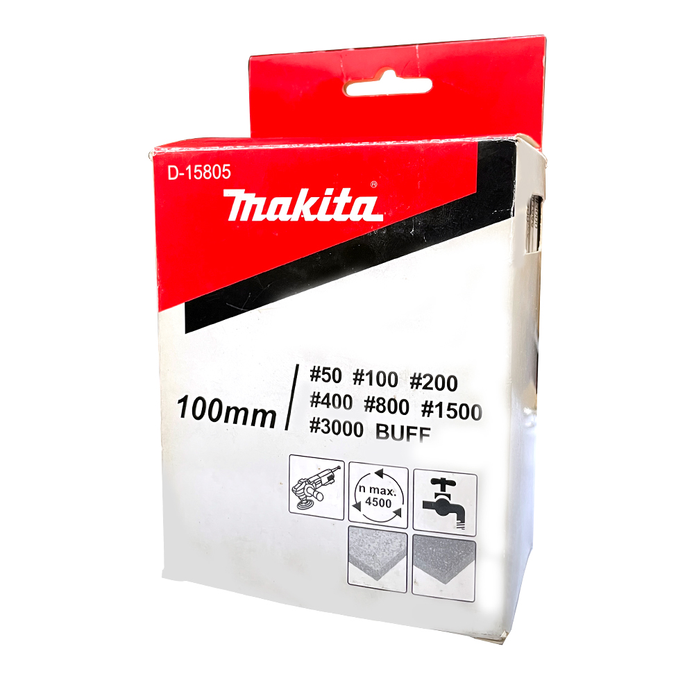 D-15805 แผ่นขัดเพชร ขัดหินอ่อน ขนาด 4นิ้ว 100มิลลิเมตร (สีน้ำเงิน#50, สีเหลือง#100, สีส้ม#200, สีแดง#400, สีเขียวเข้ม#800, สีเขียวอ่อน#1500, สีน้ำตาล#3000, สีเขียว#Buff) 8ชิ้น/ชุด