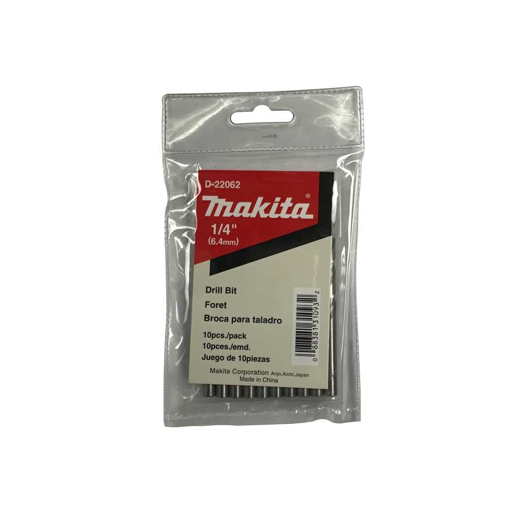 D-22062 ดอกสว่านเจาะเหล็ก HSS-G (สีเงิน) ขนาด 1/4"x4"