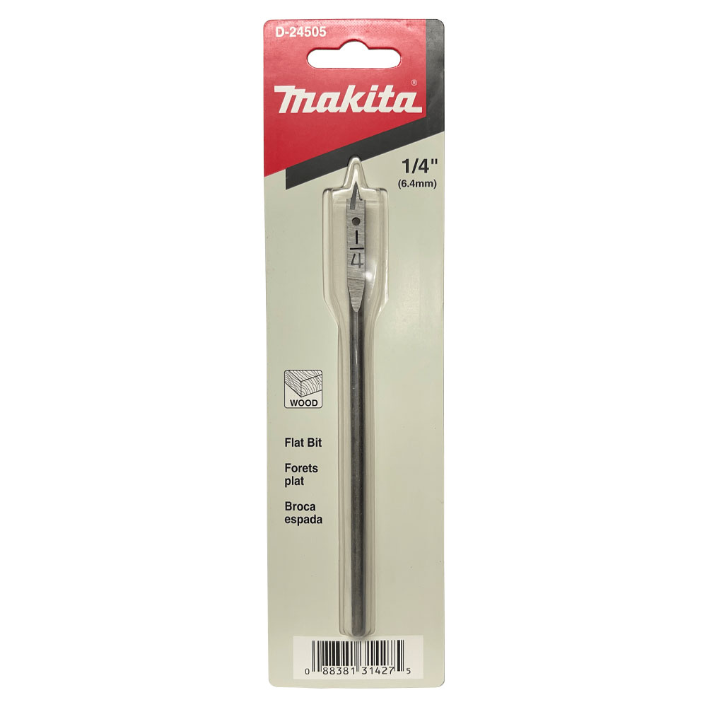 D-24505 ดอกเจาะไม้ใบพาย 1/4"x8" (6.4mm) ก้านกลม