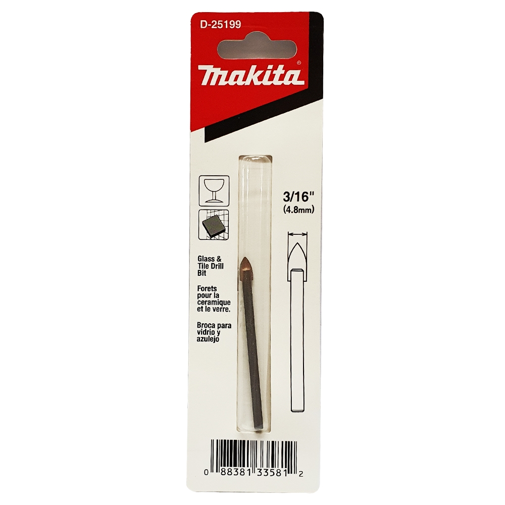 D-25199 ดอกเจาะกระจกก้านกลม 3/16"x2-1/2"