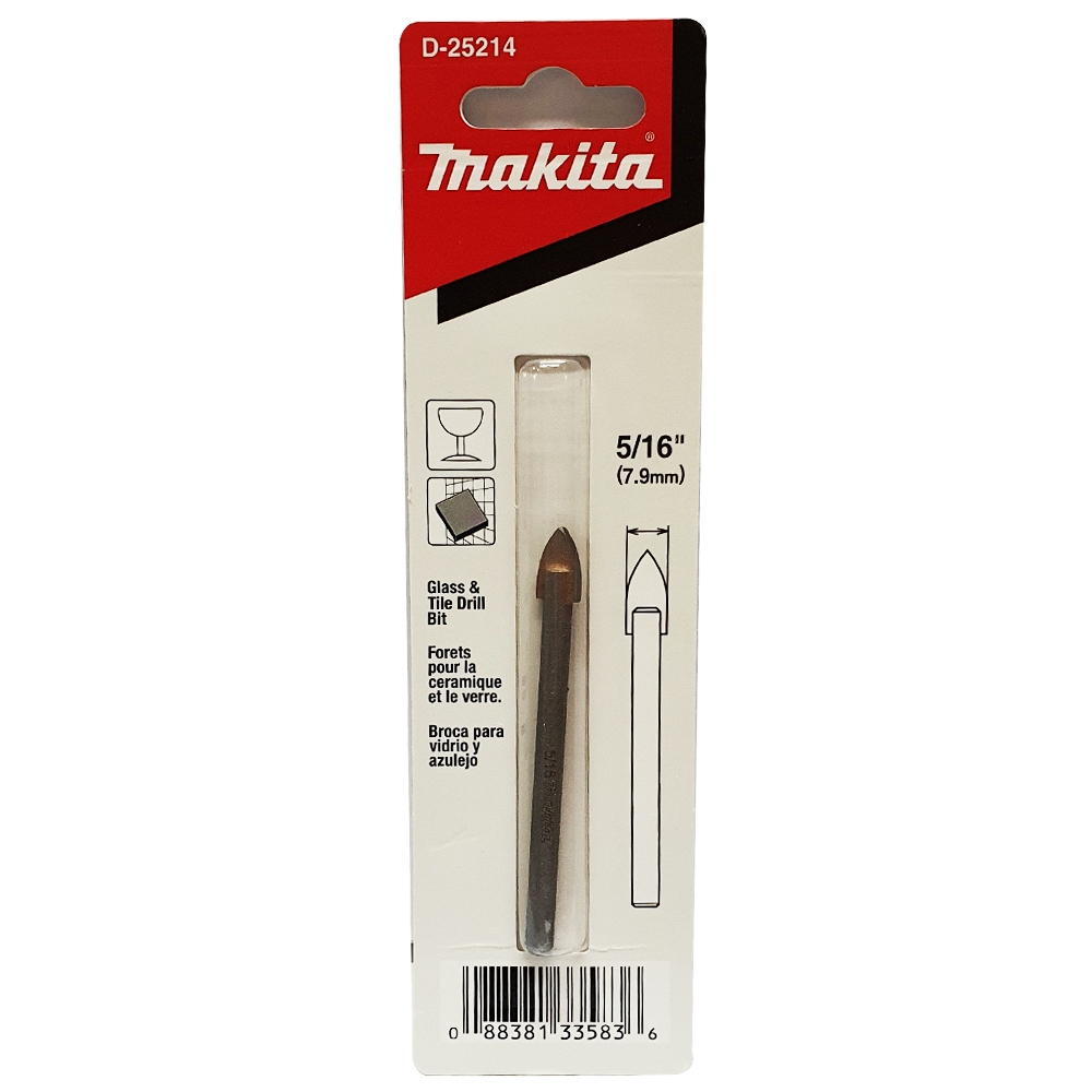 D-25214 ดอกเจาะกระจกก้านกลม 5/16"x3"