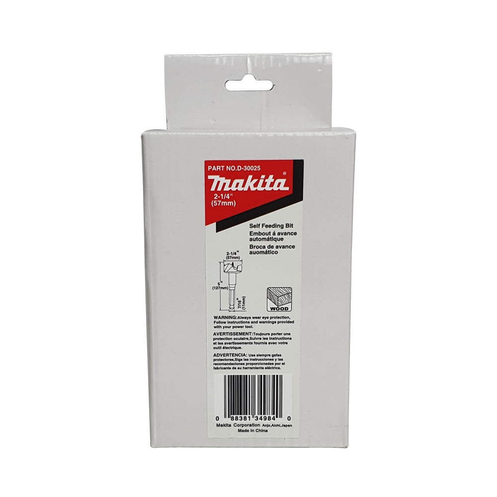 D-30025 ดอกคว้านไม้เร็ว Self Feed 2.1/4" (57mm) ก้านหกเหลี่ยม 7/16"