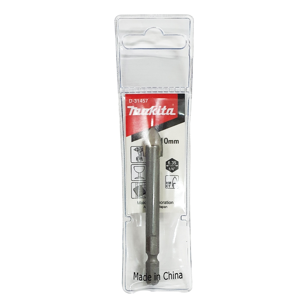 D-31457 ดอกเจาะกระจกก้านหกเหลี่ยม 10x80mm NZ