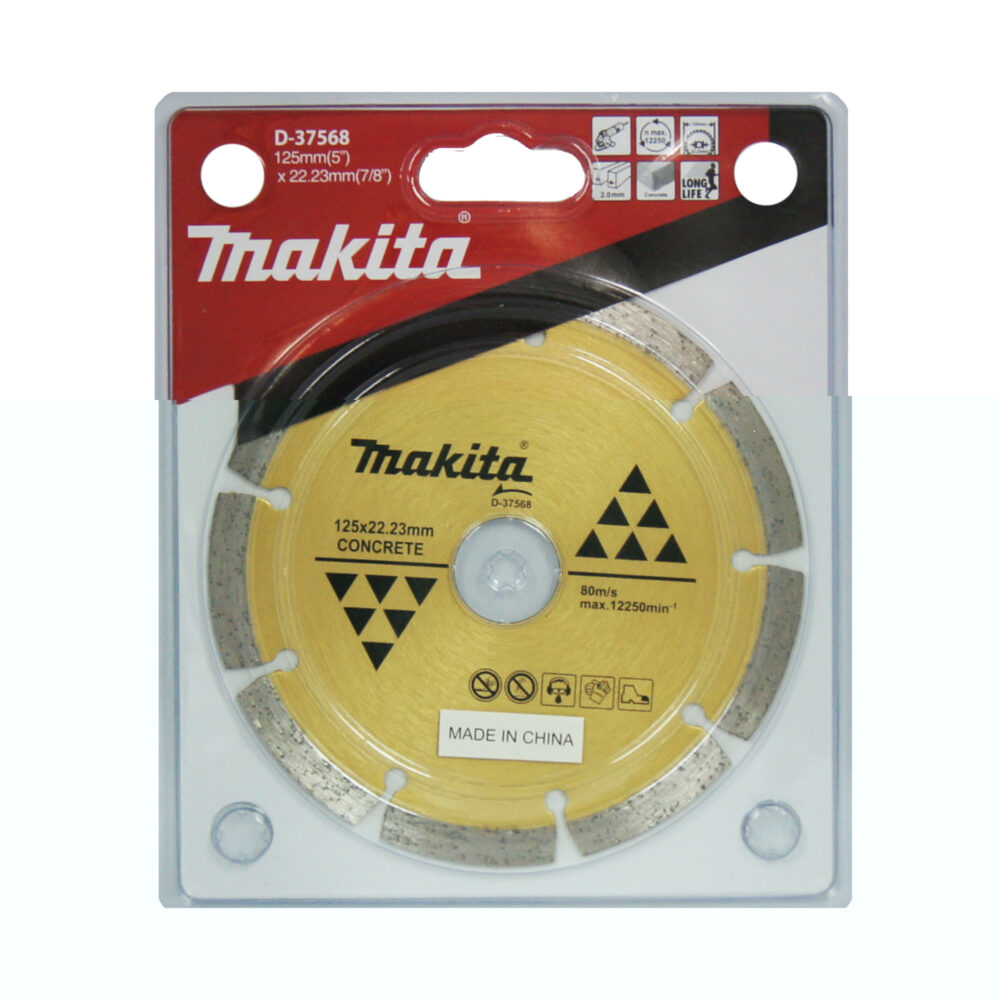 D-37568 ใบเพชร แบบร่อง ตัดคอนกรีต ขนาด 5นิ้ว 125x2.2x7x22.23มิลลิเมตร (สีทอง)