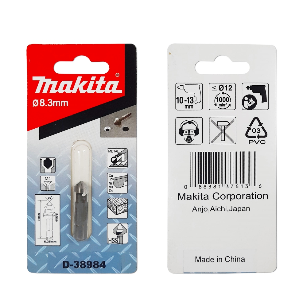 D-38984 ดอก Countersink 8.3x31mm 3 คม 90 องศา (M4) Hex-C