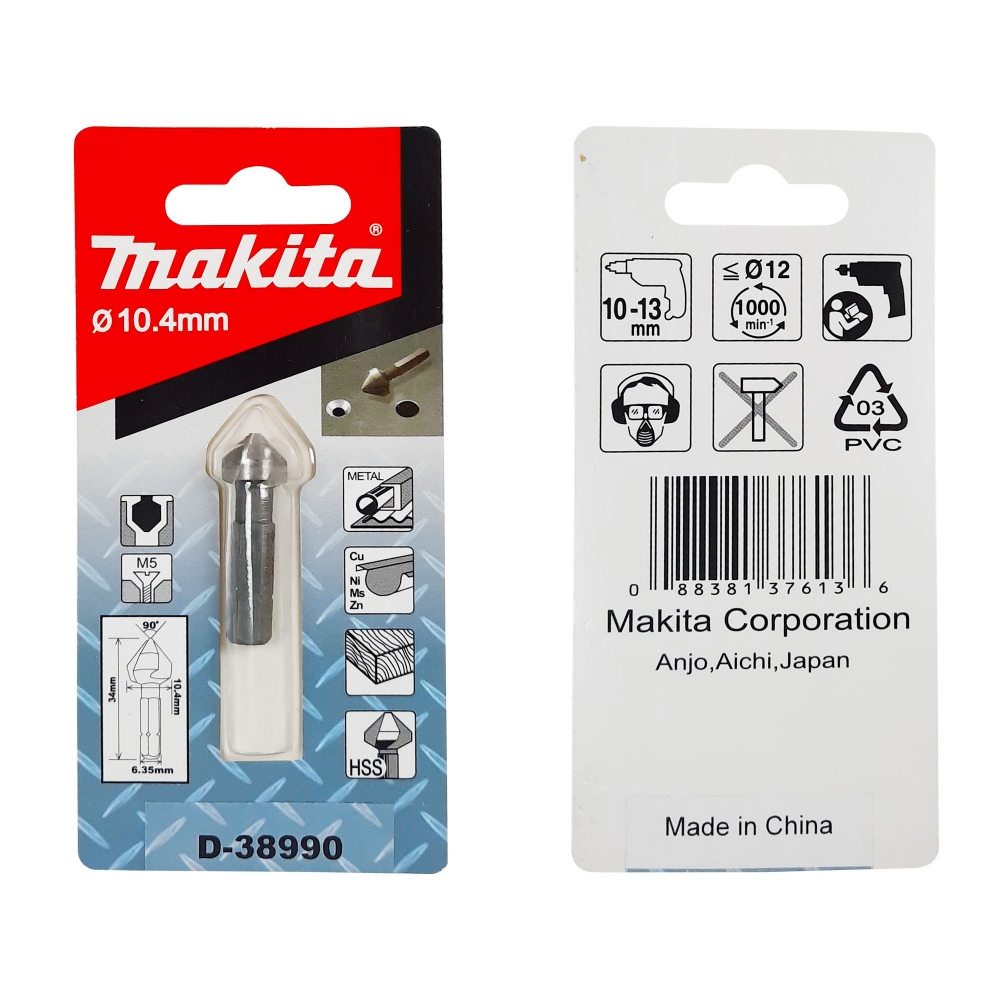 D-38990 ดอก Countersink 10.4x34mm 3 คม 90 องศา (M5) Hex-C