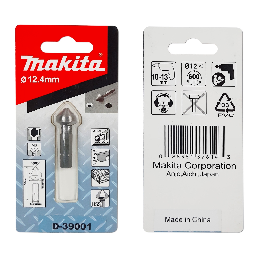 D-39001 ดอก Countersink 12.4x35mm 3 คม 90 องศา (M6) Hex-C