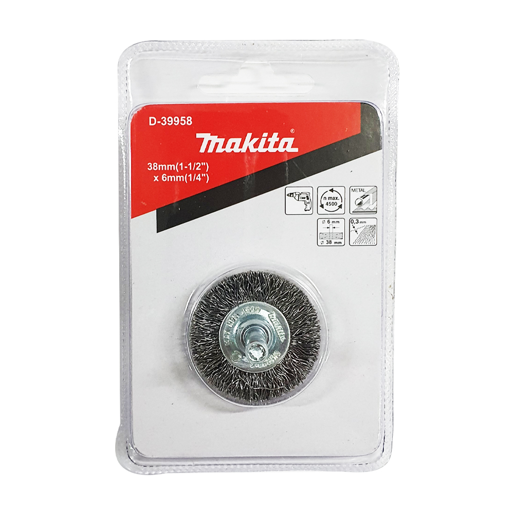 D-39958 แปรงล้อลวด 38mm(1-1/2") x 6mm(1/4")