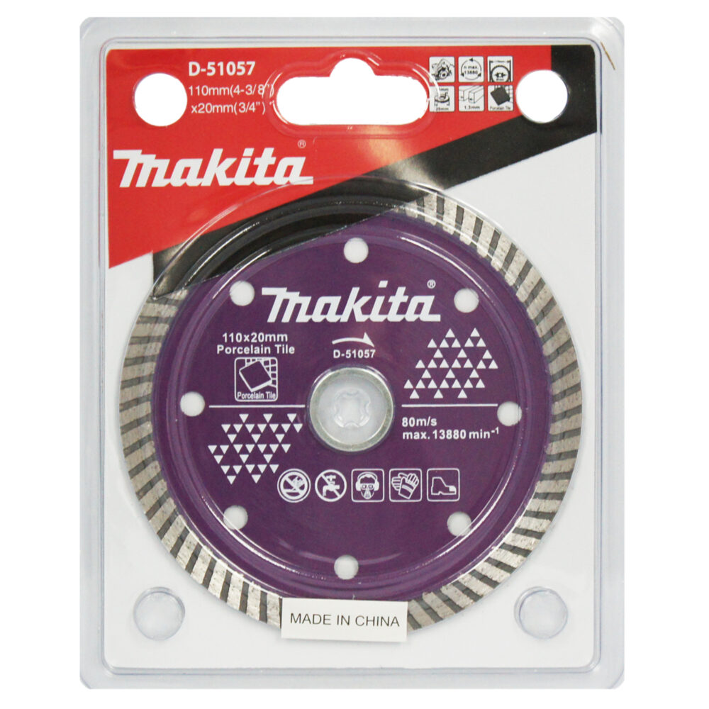 D-51057 ใบเพชร แบบซี่ บาง ตัดกระเบื้อง ขนาด 4นิ้ว 110x1.3x8x20x16มิลลิเมตร (สีม่วง)