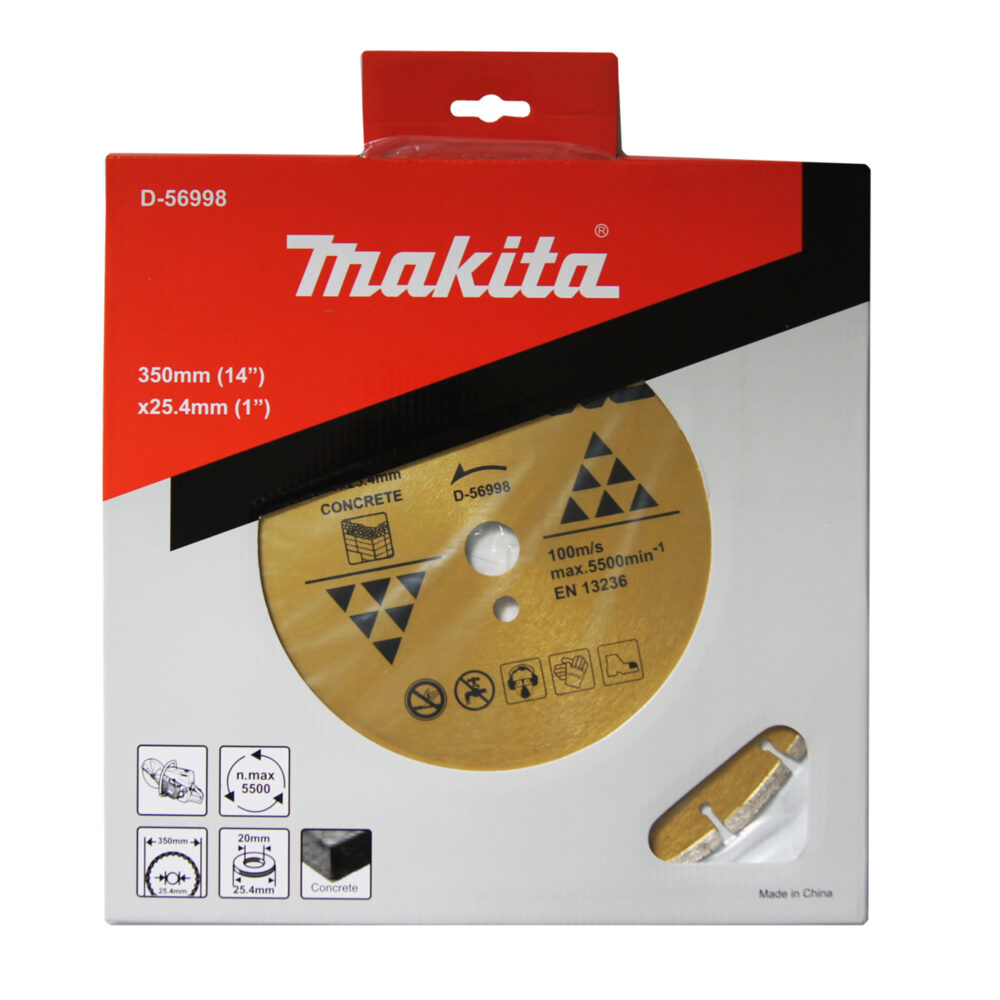 D-56998 ใบเพชร ชนิด Laser แบบร่อง ตัดคอนกรีตเครื่องยนต์ ขนาด 14นิ้ว 350x2.8x7.5x25.4x20มิลลิเมตร (สีทอง)