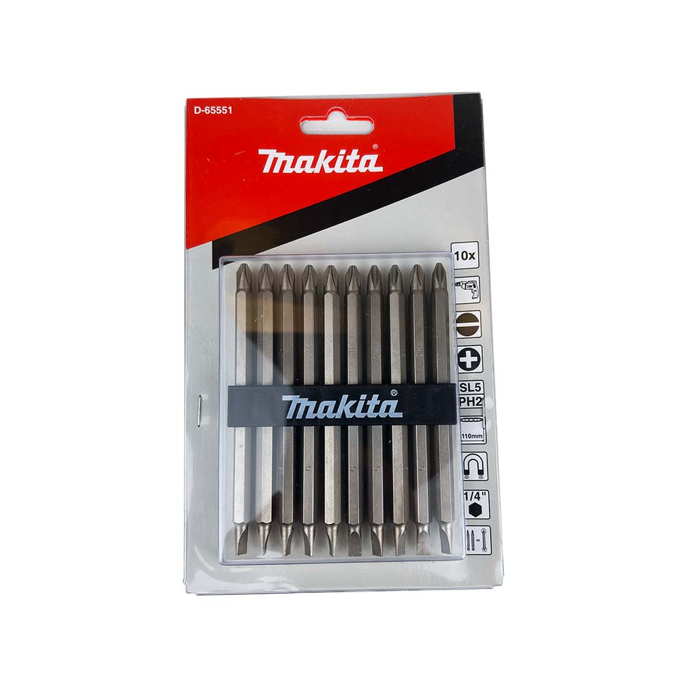 D-65551 Double ended screw bit with 1/4inch Hex shank 110mm (10Pcs/set)