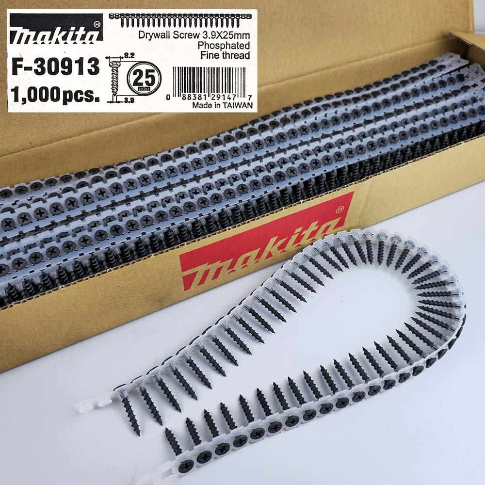 F-30913 Flat Tape Collated Screw PH2 3.9x25mm (1000Pcs/Set)