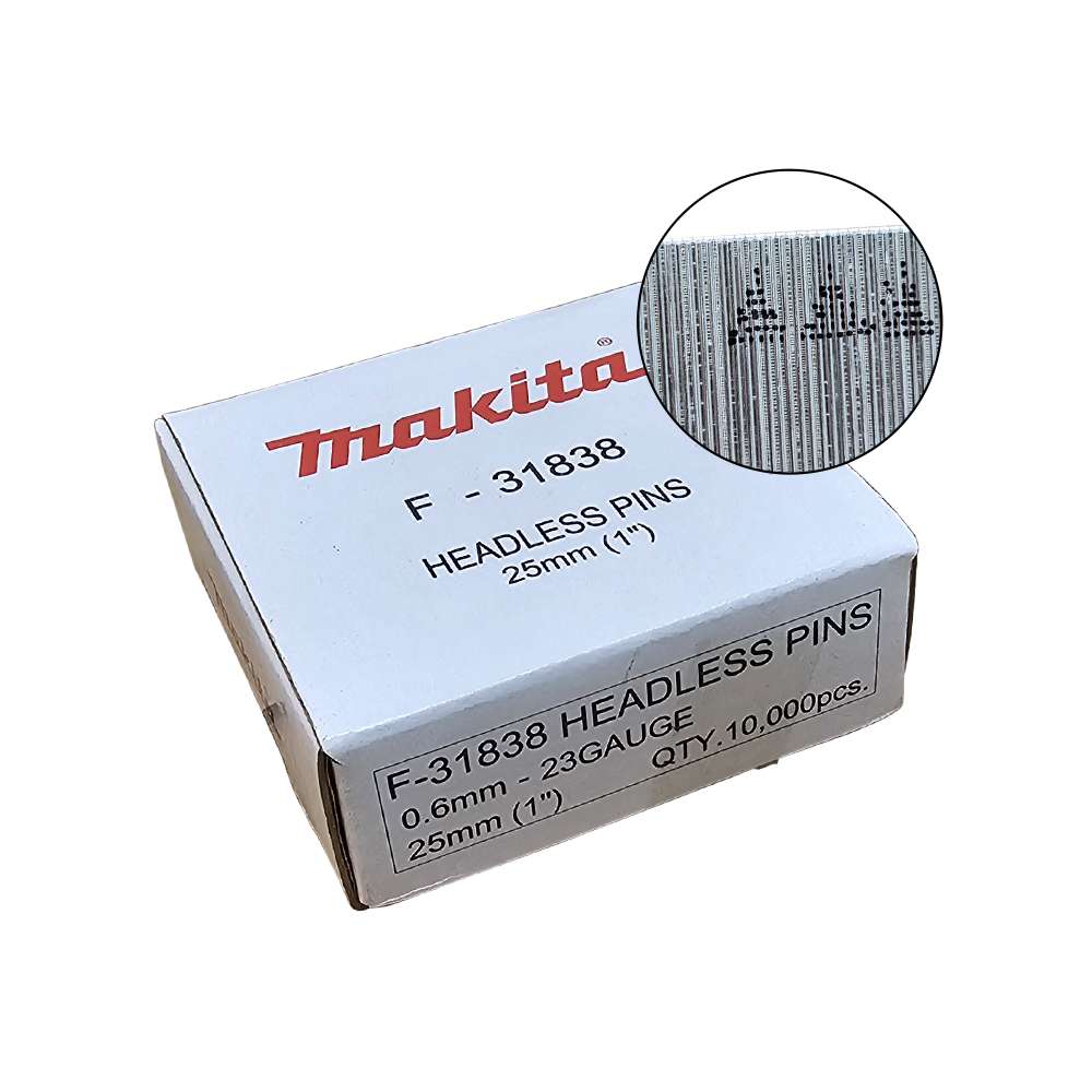 F-31838 Pin nail 23Ga 25mm (1") DPT350/353 (10,000pcs/box)