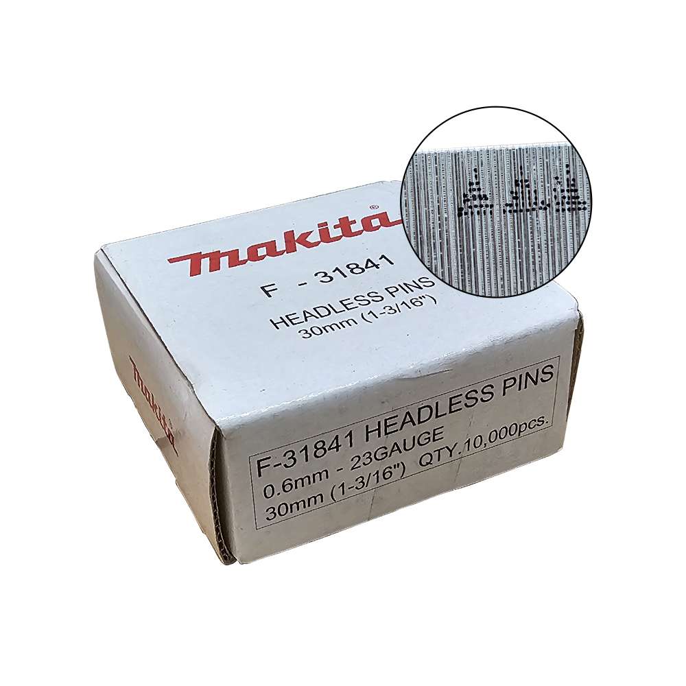 F-31841 Pin nail 23Ga 30mm (1-3/16") DPT350/353 (10,000pcs/box)