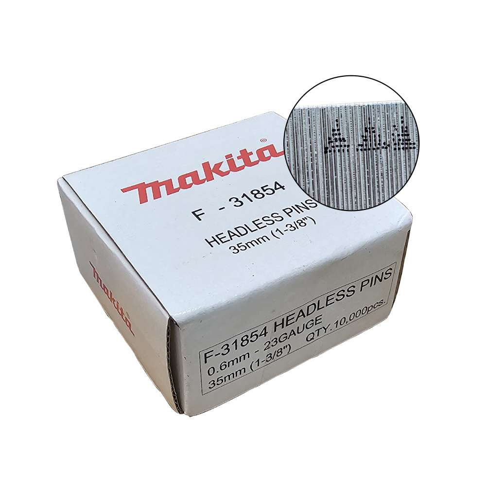 F-31854 Pin nail 23Ga 35mm (1-3/8") DPT350/353 (10,000pcs/box)