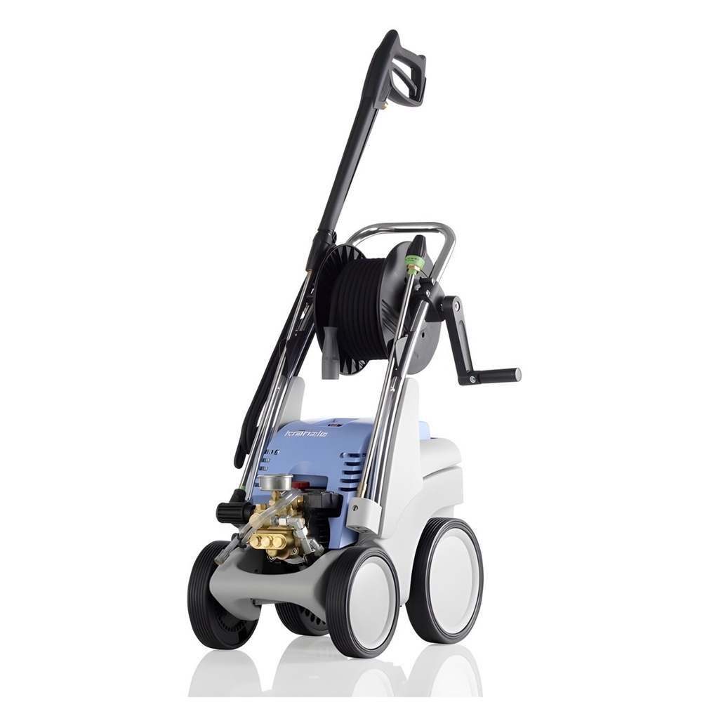 Quadro 12/150 TS T DK  ปั๊มอัดฉีด 150 บาร์ 1,400รอบ 400โวลท์ ระบบ Total Stop ล้อเก็บสายอัดฉีด